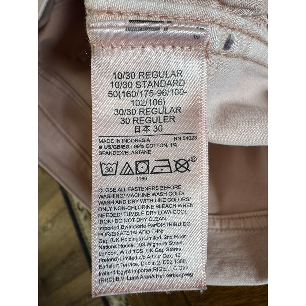 GAP High Rise Vintage Slim Jeans Soft Pink 10/30R Dusty Blush Straight Denim - Picture 4 of 12